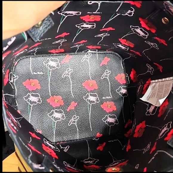 👉STEVE MADDEN BREECE BLK SATCHEL BAG W/ COLORFUL SCARF, STRAPS & POUCH ~VEGAN - Picture 4 of 11